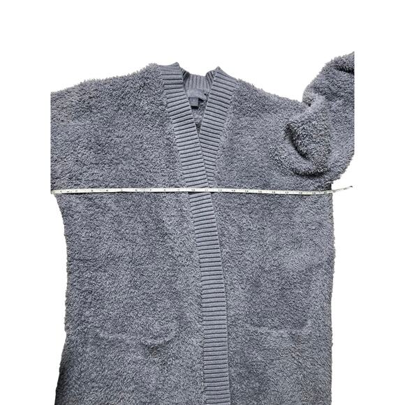 QVC Barefoot Dreams CozyChic Ribbed Knit Trim Cardigan NWOT BLUE BELL SIZE S - Picture 7 of 7